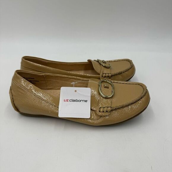 Liz Claiborne Womens 6.5 Antonia Tan Faux Patent  Slip On Casual Loafers Shoes $ - Picture 1 of 9